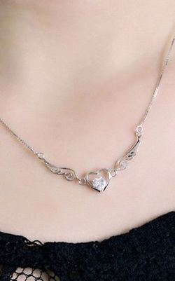 SS11001-2  S925 sterling silver Angel lovers  necklace